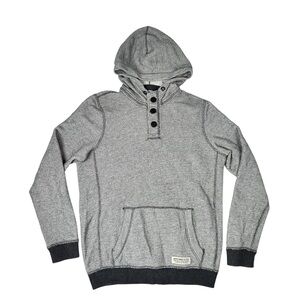 Abercrombie & Fitch Hoodie Men L Gray Button Sweatshirt Pullover Heavy Cotton